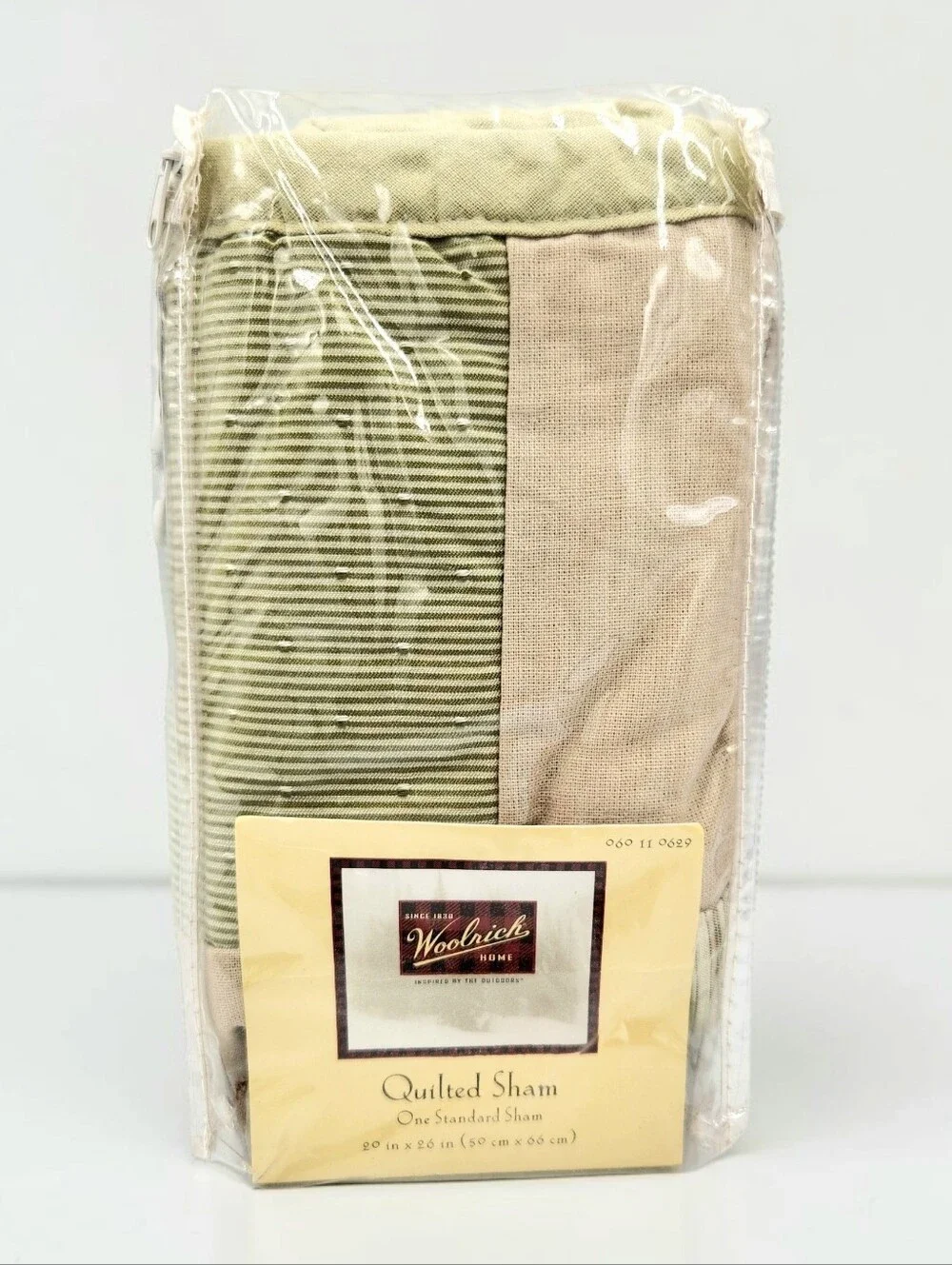 Vintage Woolrich Linen Cotton Patchwork Standard Pillow Sham Cottage Shabby Chic